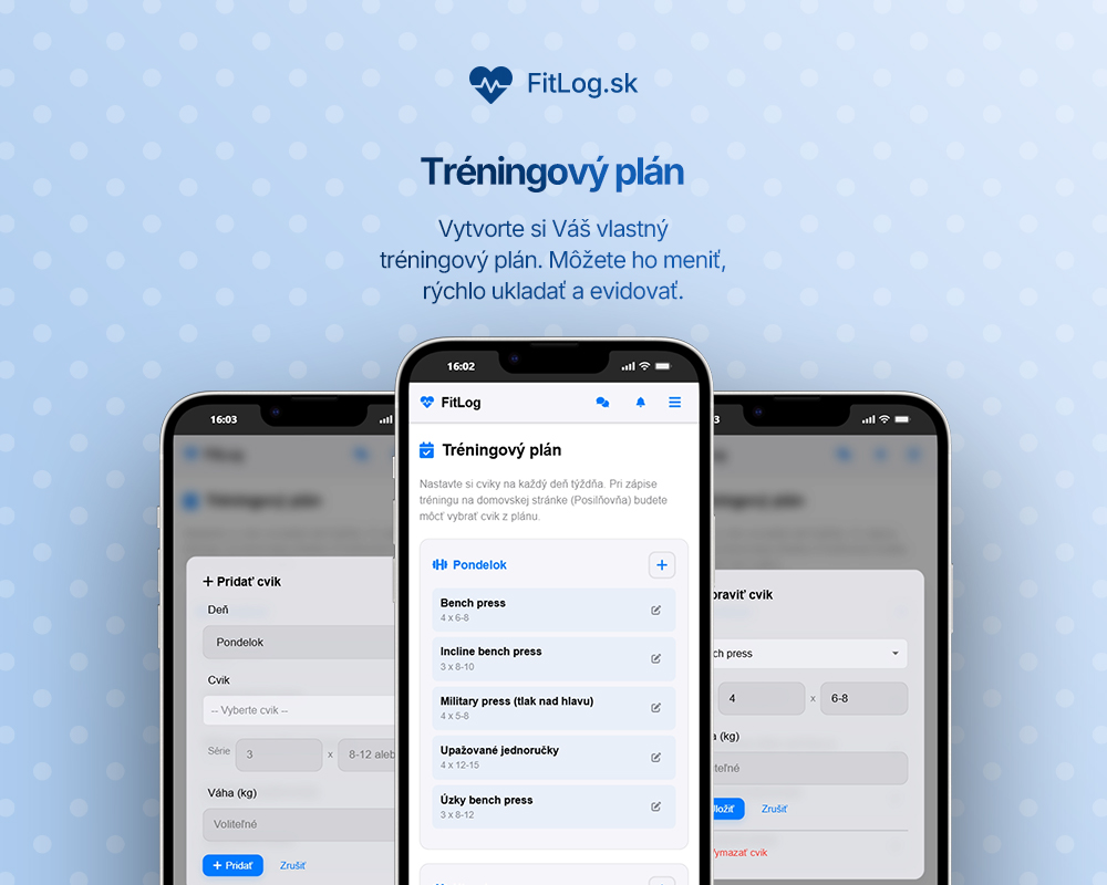 📅 Stránka Plán – tréningový plán je dôležitý