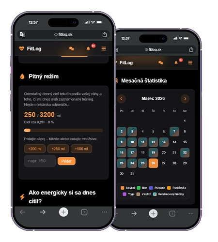 FitLog — tmavý režim a responzívne rozhranie